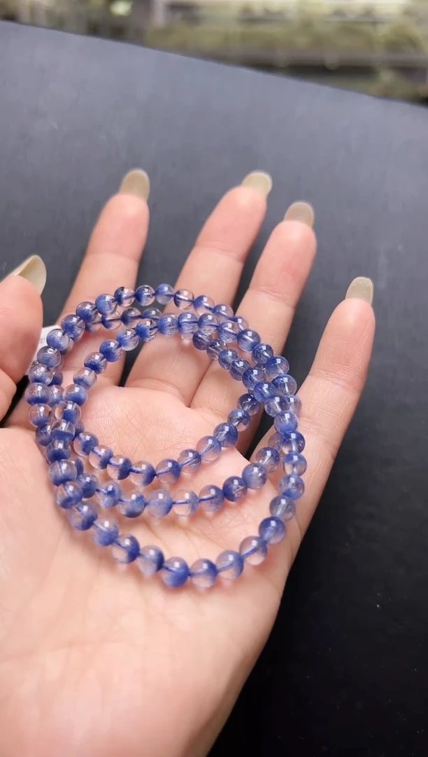 未镶嵌手串水晶蓝线石多圈手串5mm+ JP54262