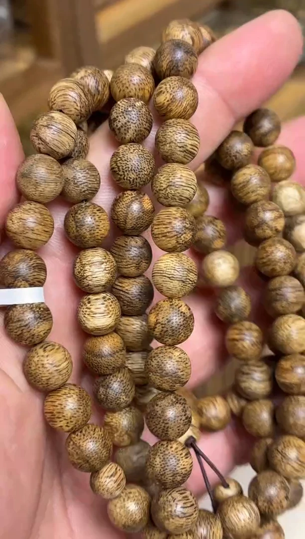 沉香手串 菩萨棋圆珠长串蟒皮纹0.9多样性发其一