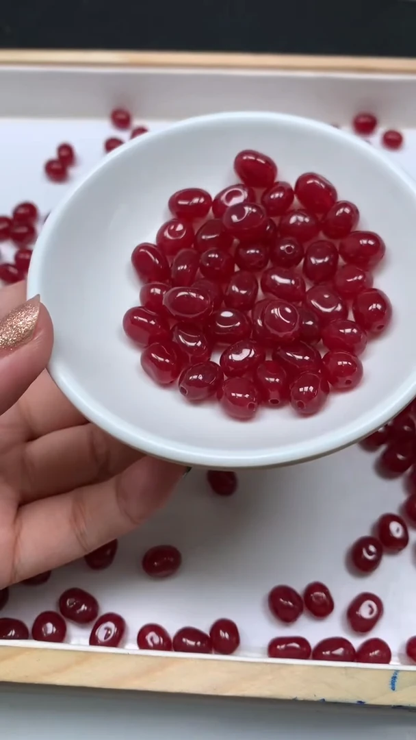 未镶嵌散珠碧玺E592 鸽血红碧玺 随型10个5元