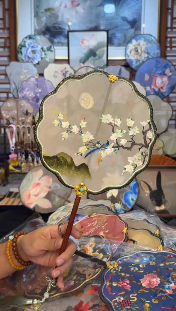 扇子纯手工苏绣团扇