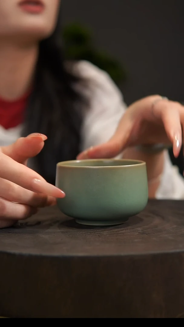 杯子高足禅定杯 汝州原产地  原矿老釉