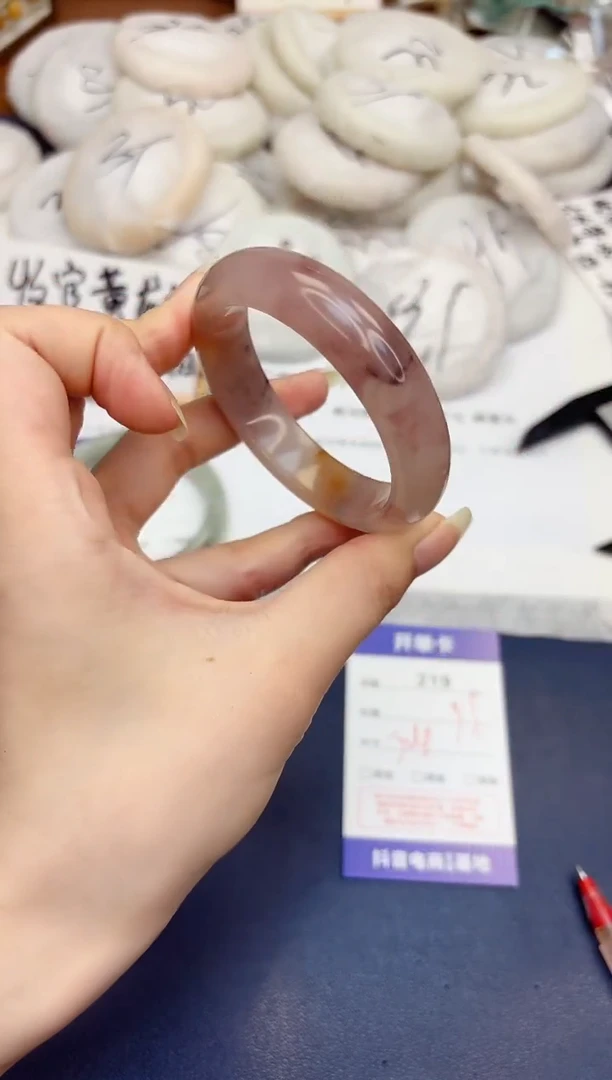 石英质玉手镯未镶嵌219-紫罗兰-圈口52