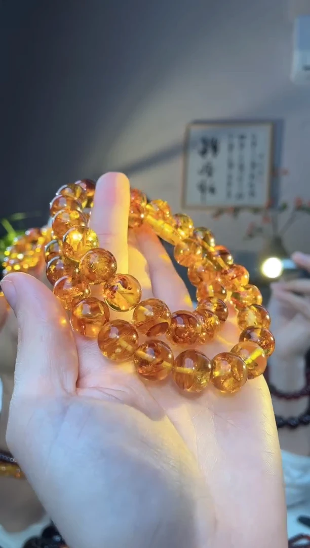 裸石琥珀未镶嵌13+ 花珀妈妈链