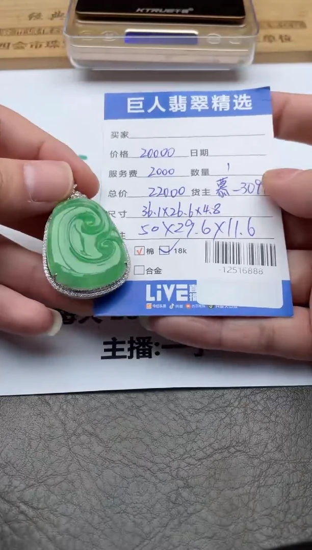 颈饰18K金镶嵌翡翠-12516888
