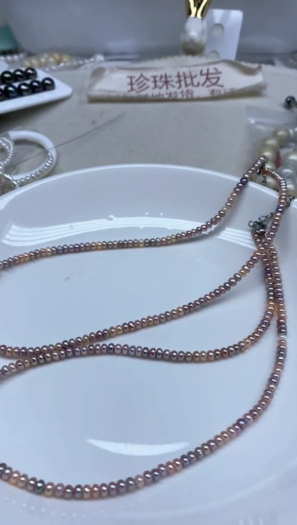 淡水珍珠未镶嵌颈饰算盘发1