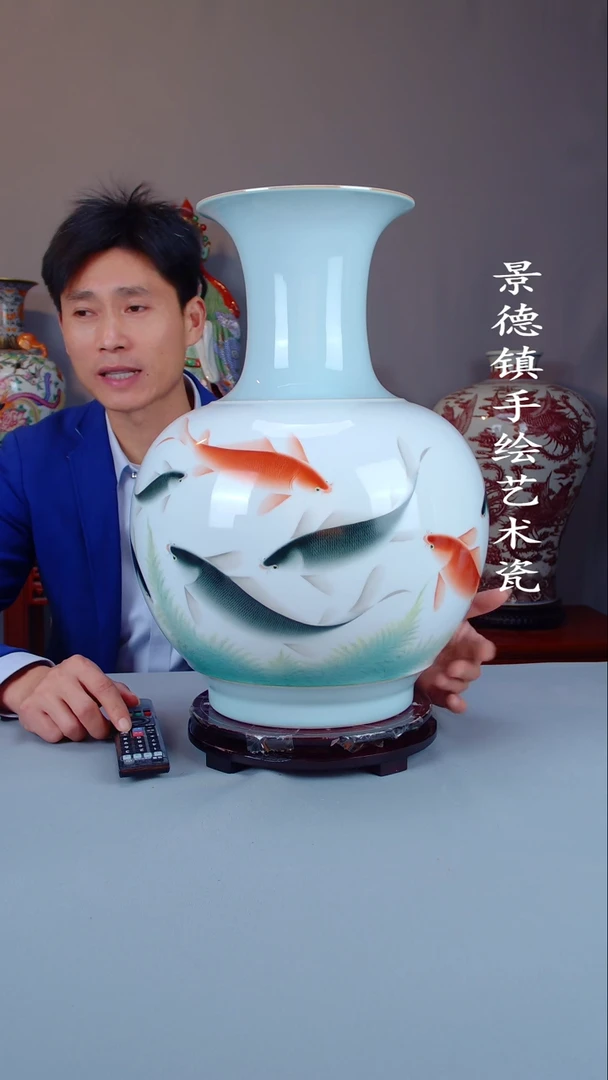 瓶陶景德镇手工手绘陶瓷摆件31