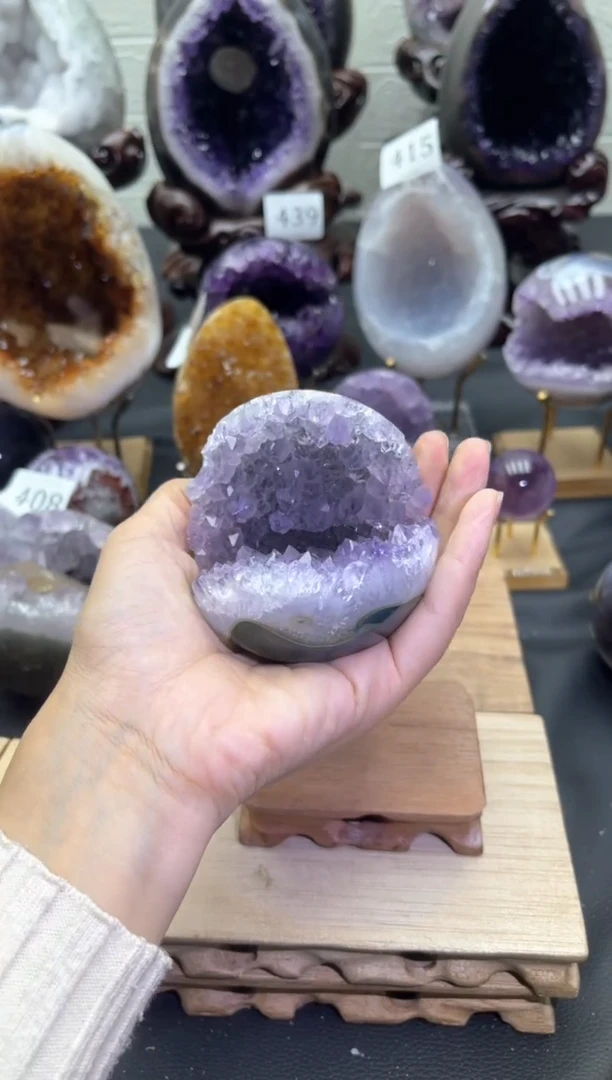 未镶嵌大型摆件（非配饰）紫晶470号开口笑