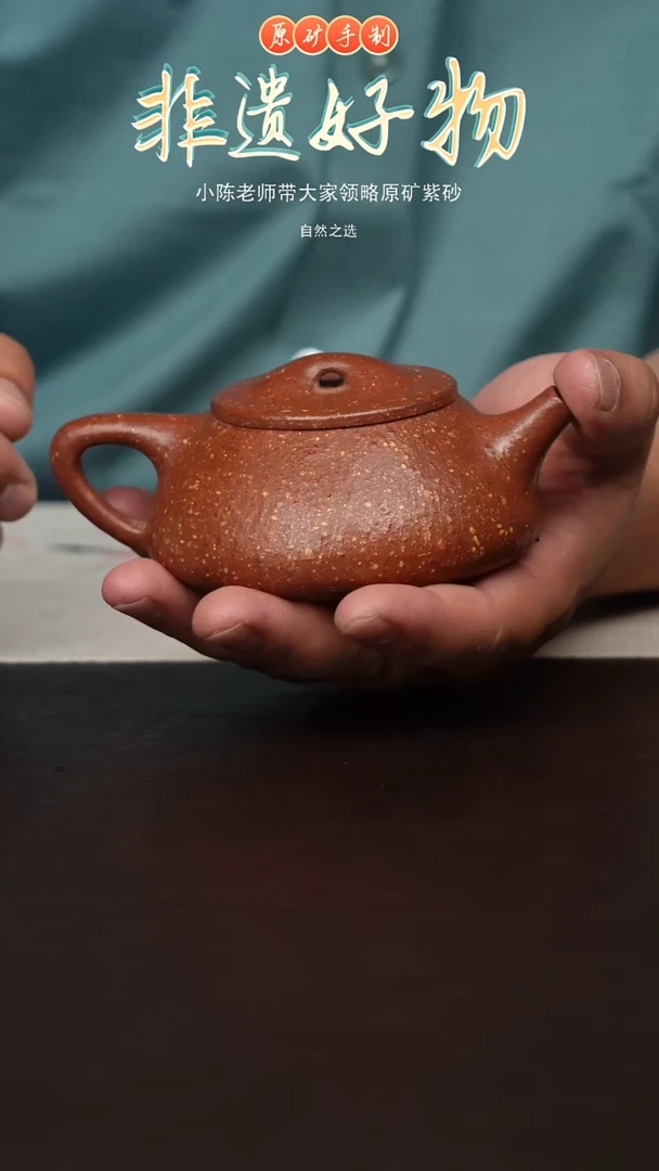 茶壶紫砂原矿紫砂壶-粗撒满飘
