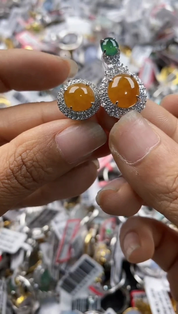 银S925镶嵌戒指翡翠6666----5
