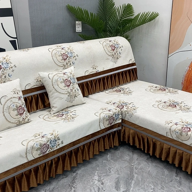 （2025新款)高端雪尼尔沙发垫坐垫防滑四季通用直排贵妃沙发用