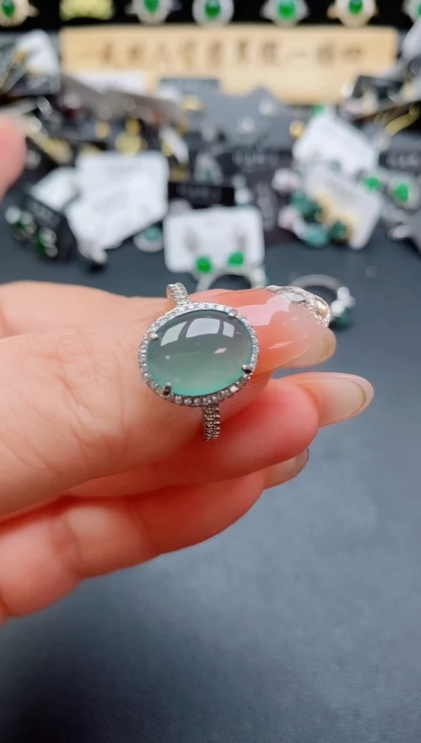 银S925镶嵌戒指翡翠508