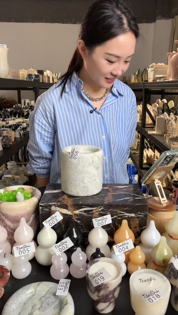 石材大理石056香薰罐已罐蜡