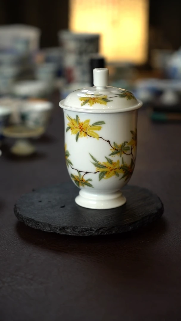 景德镇全手工手绘桂花蕴香杯
