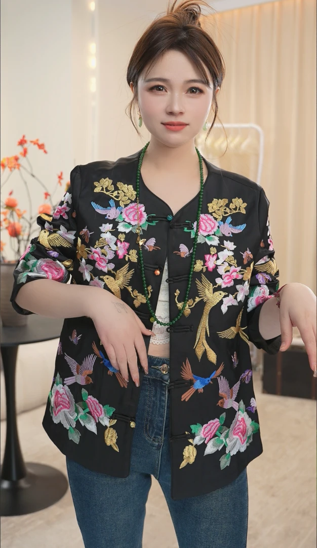 【金雀戏春】中国风新中式女上衣气质小众时尚时尚设计感重工国潮