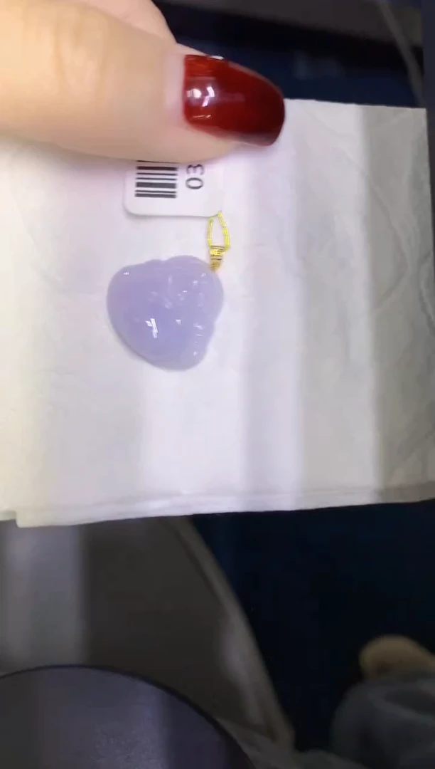 颈饰18K金镶嵌翡翠缅甸天然翡翠A货