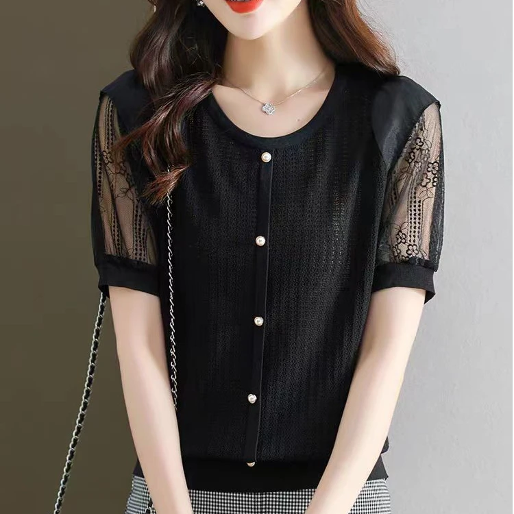 【臻选501-600】大码女春夏季时装洋气上衣针织宽松显瘦设计感