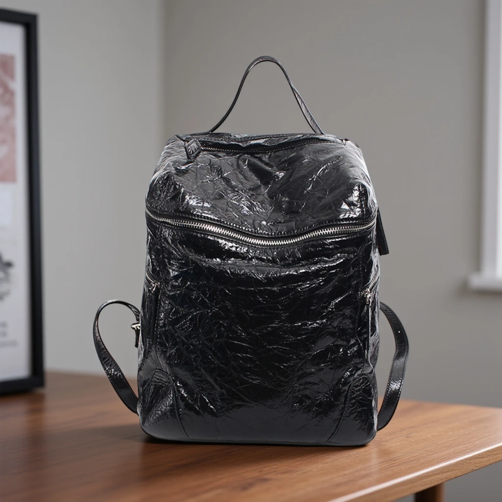 【董清子】【胶片双肩】新品百搭简约ins时尚休闲气质双肩包22880