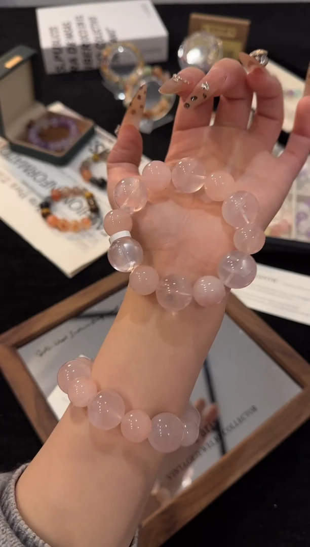 未镶嵌手链水晶粉水晶x3242