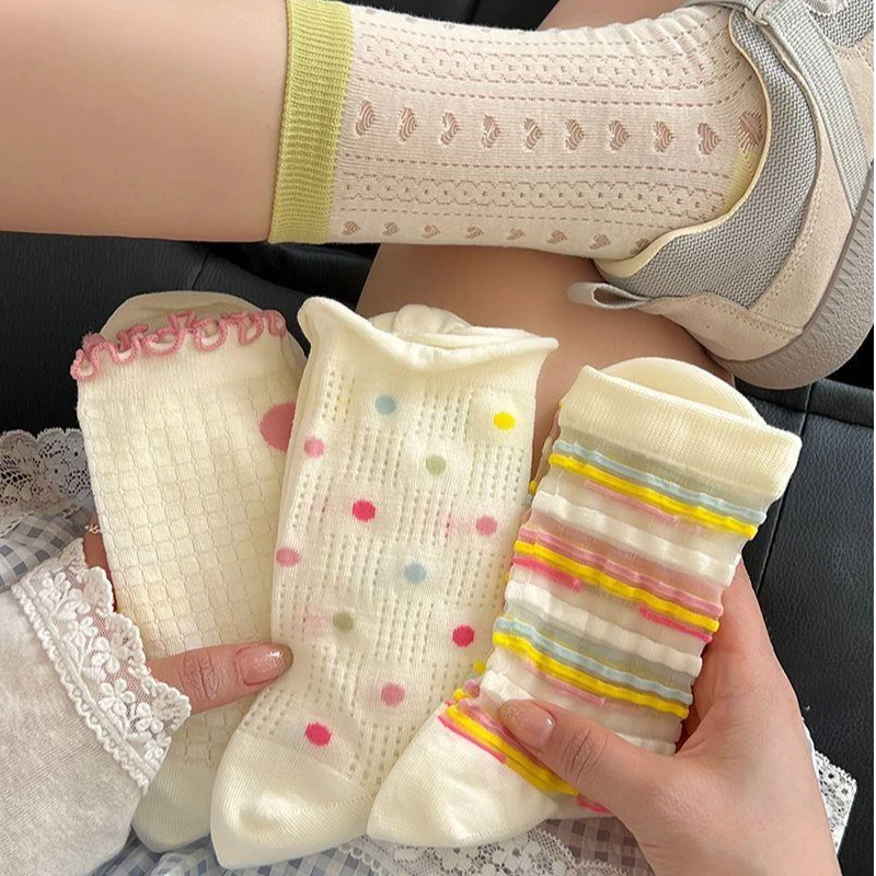 【亲子款】A类女童袜子夏季薄款网眼棉袜学生透气潮袜百搭儿童棉袜