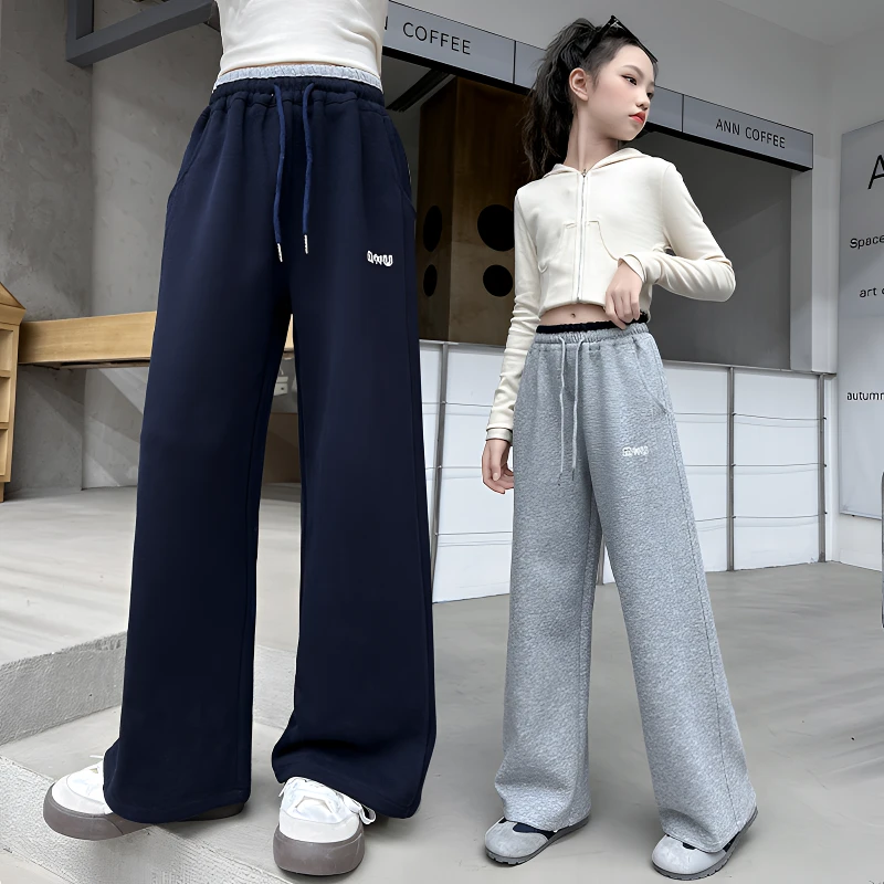 女童休闲裤女孩中大童学生裤子秋季新款卫裤儿童显瘦6-15岁初中生