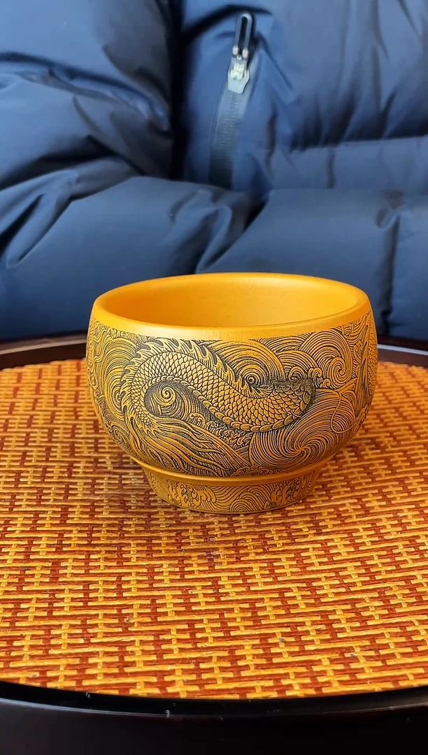 龙行大运 黄金朱泥主人杯