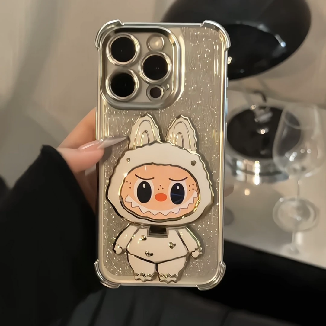 6D四角防摔适用苹果/华为/小米/oppo/vivo闪粉简约透明支架手机壳