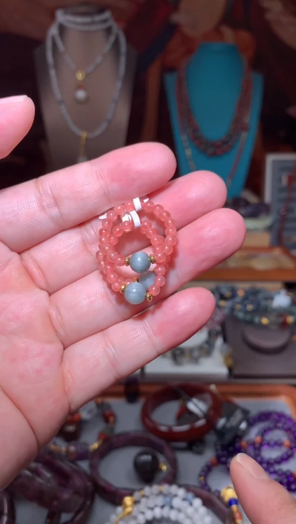 未镶嵌珠宝半成品水晶红文戒圈，一个