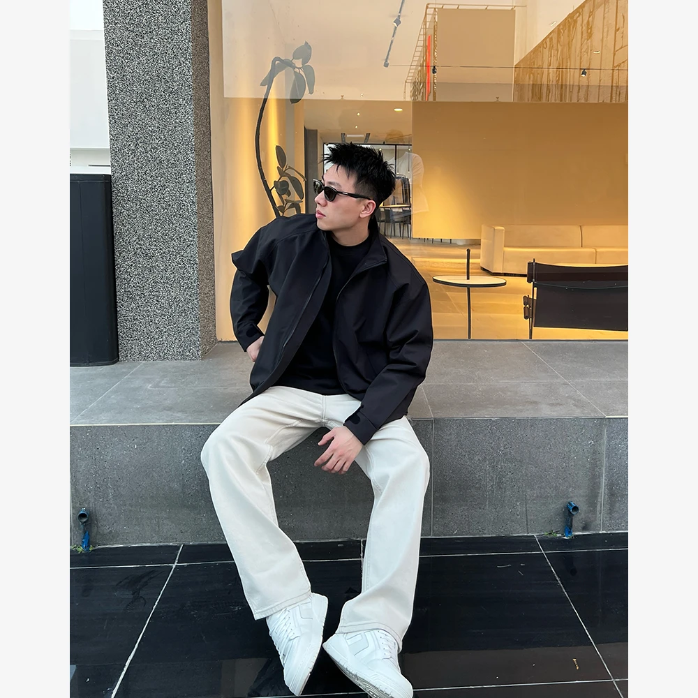 秋款男士休闲夹克时尚百搭宽松立领短款外套