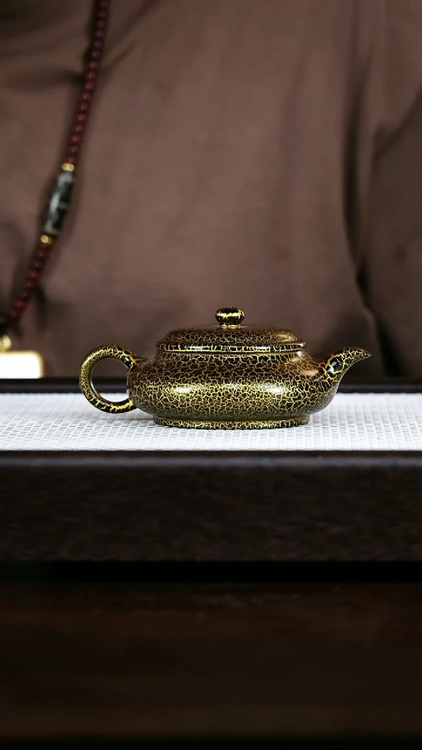 茶壶紫砂贝金烧明炉壶