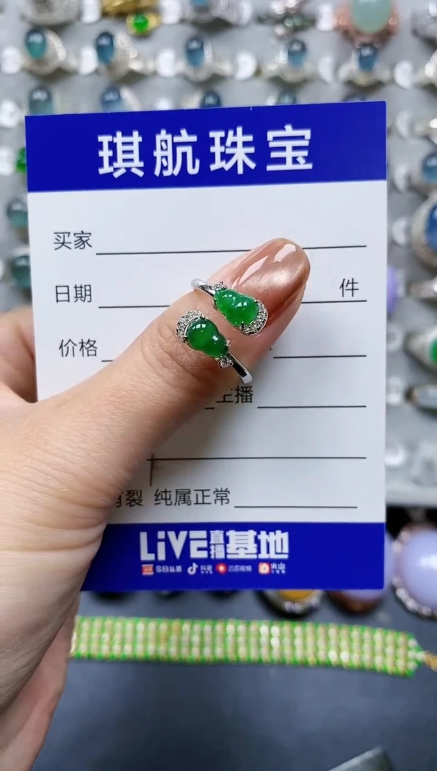 【闪购商品】翡翠戒指银S925镶嵌0047