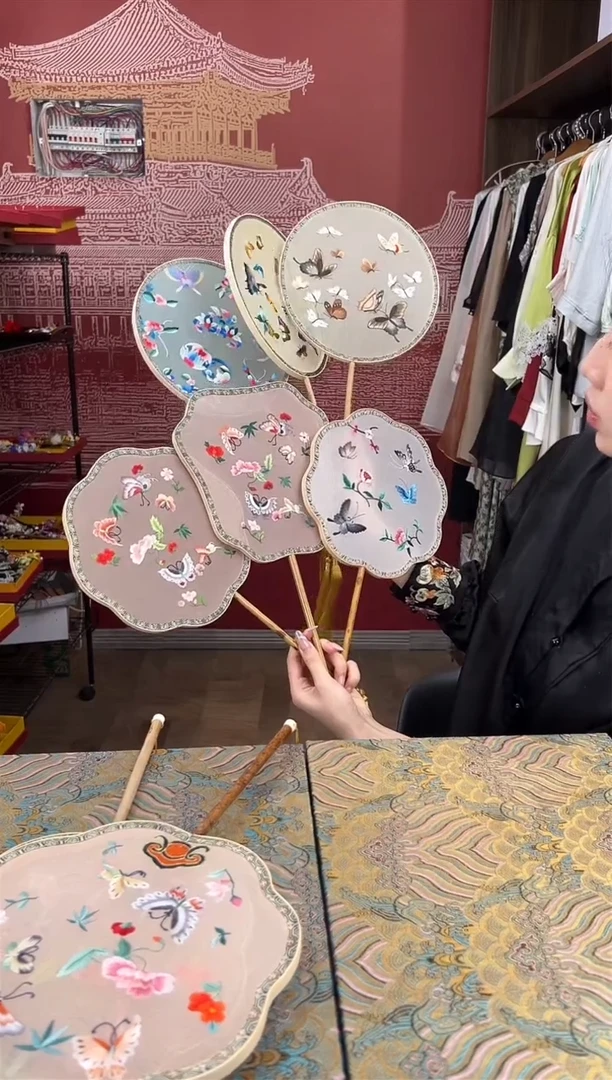 刺绣非遗苏工刺绣双面刺绣扇子