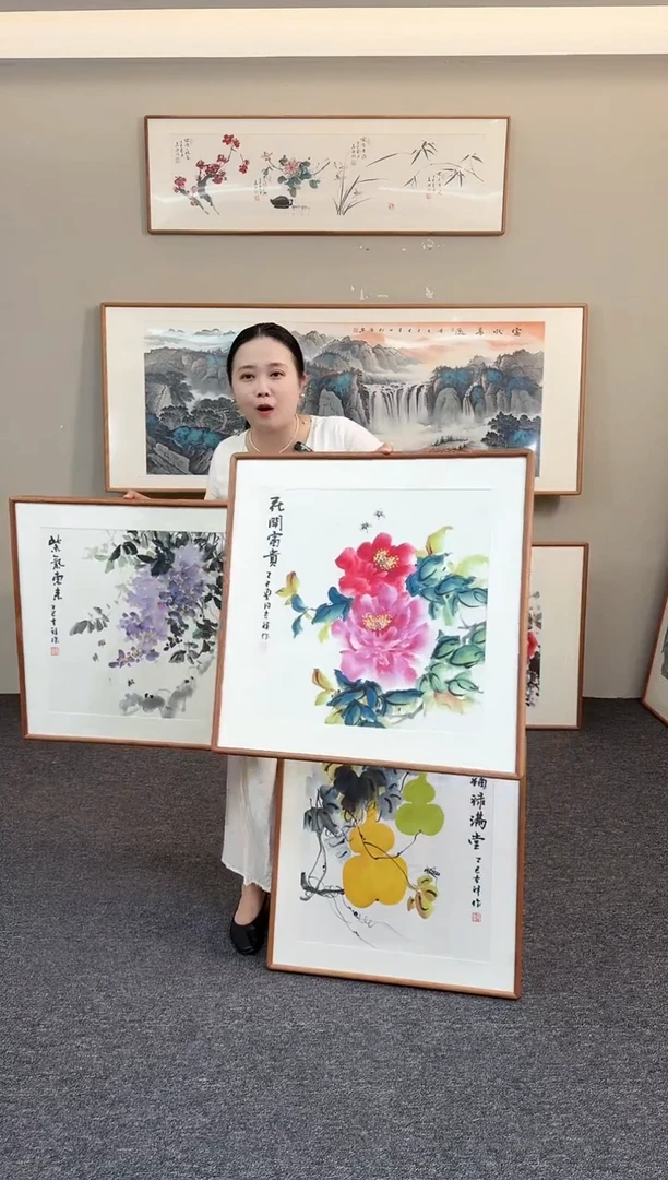 国画牡丹60*60孙吉祥老师