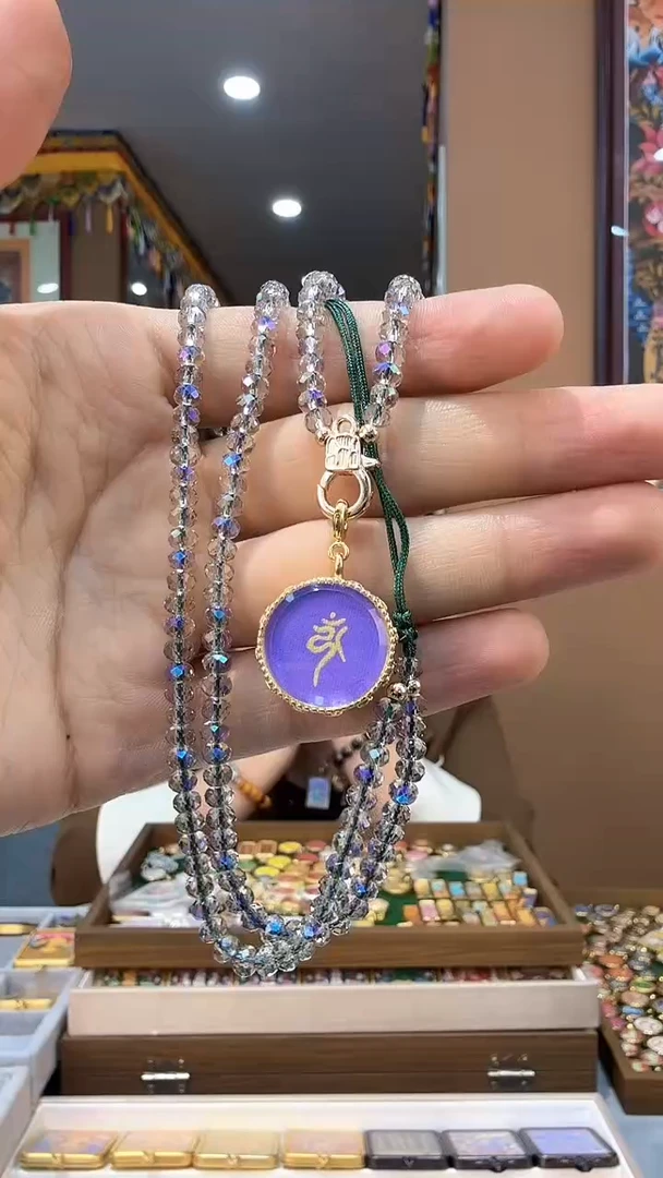 吊坠关老师-纯手绘唐卡