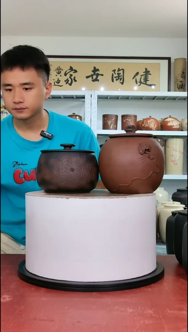 茶**生357克醒茶罐两对正品纯手工