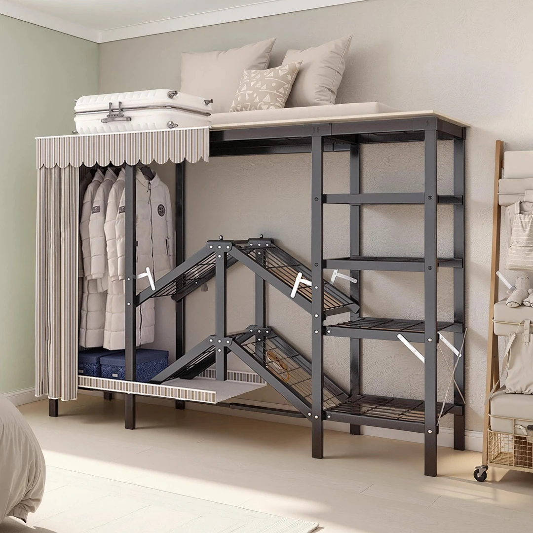 出租房免安装折叠衣柜加厚加粗加固全钢置物衣橱卧室家用简易衣柜