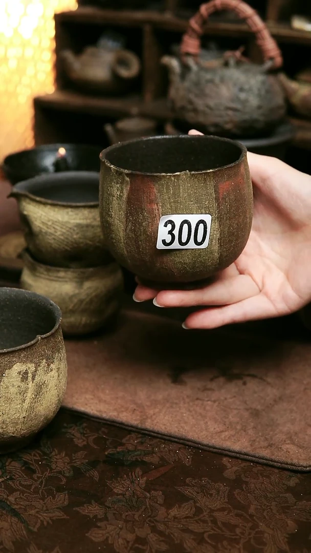 紫砂全手工花口大杯280毫升左右