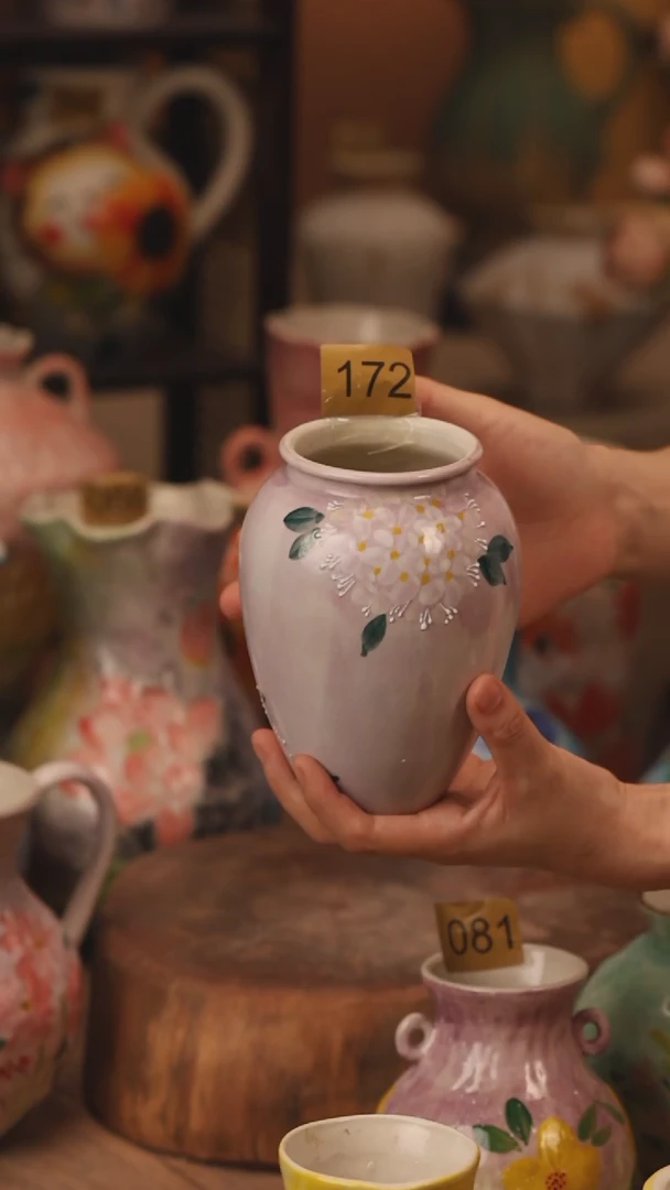 陶瓷172景德镇设计师手作花器摆件侘寂风