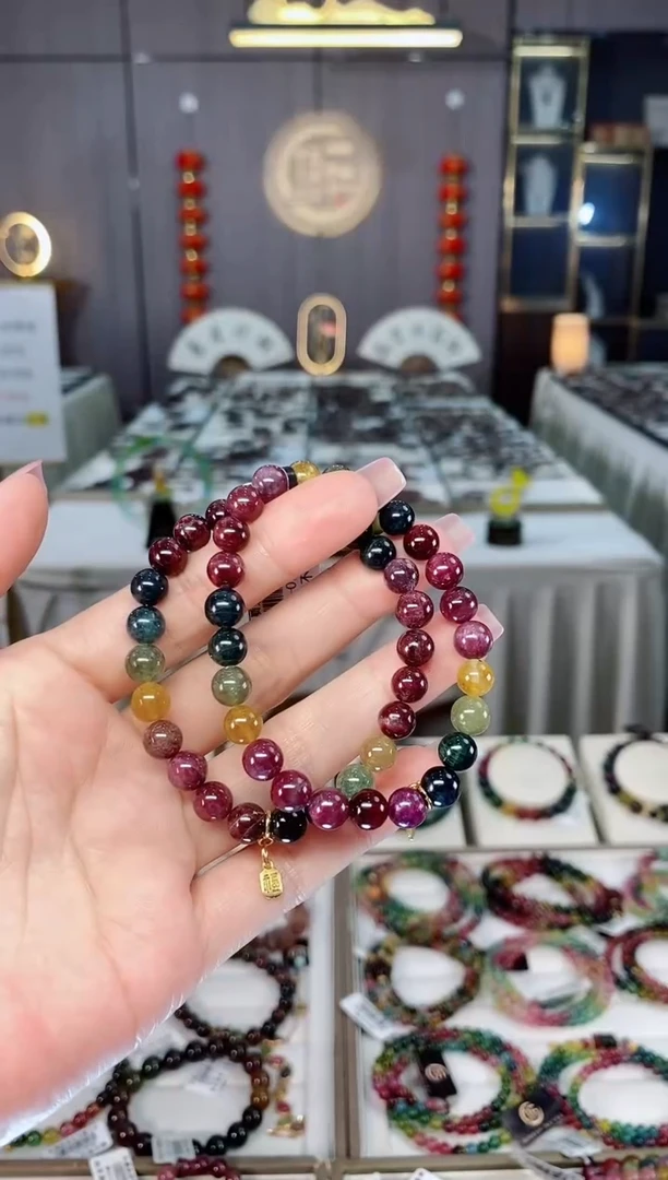 未镶嵌老矿碧玺单圈手串7mm+碧玺hon多样性发一条