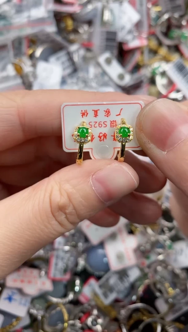 银S925镶嵌戒指翡翠555----5