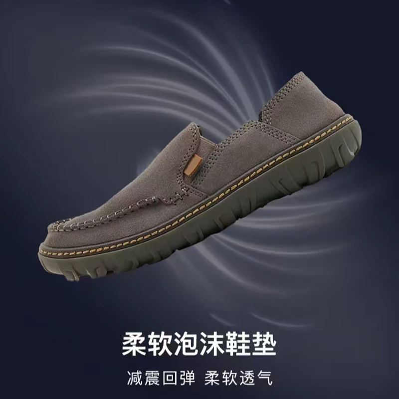 宝丫轻奢  男式户外通勤轻便休闲一脚蹬船鞋K1483
