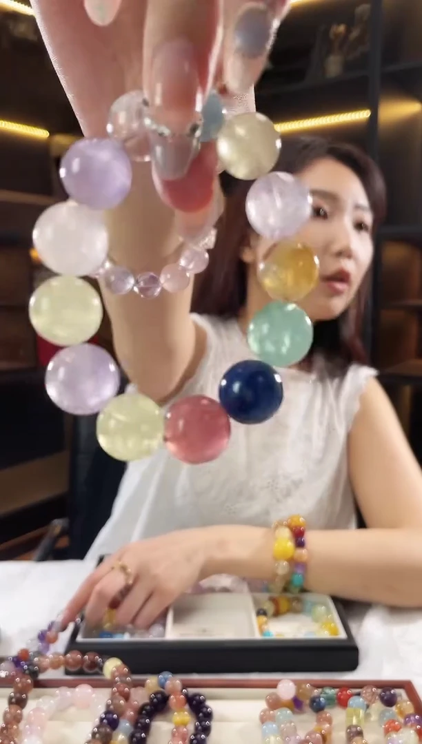 未镶嵌手链水晶草莓晶柠檬黄紫水15点位