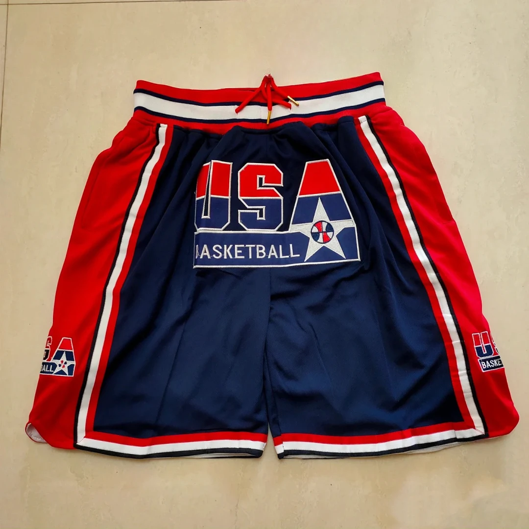 【梦之队】92-复古篮球短裤重工刺绣美式篮球短裤奥运服