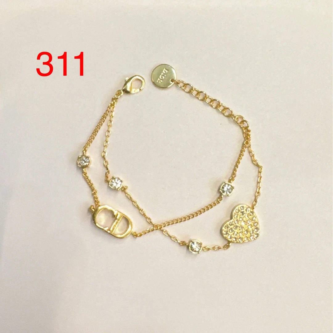 铜合金锆石手链 AnnaV爱心镶嵌双链CD手链311