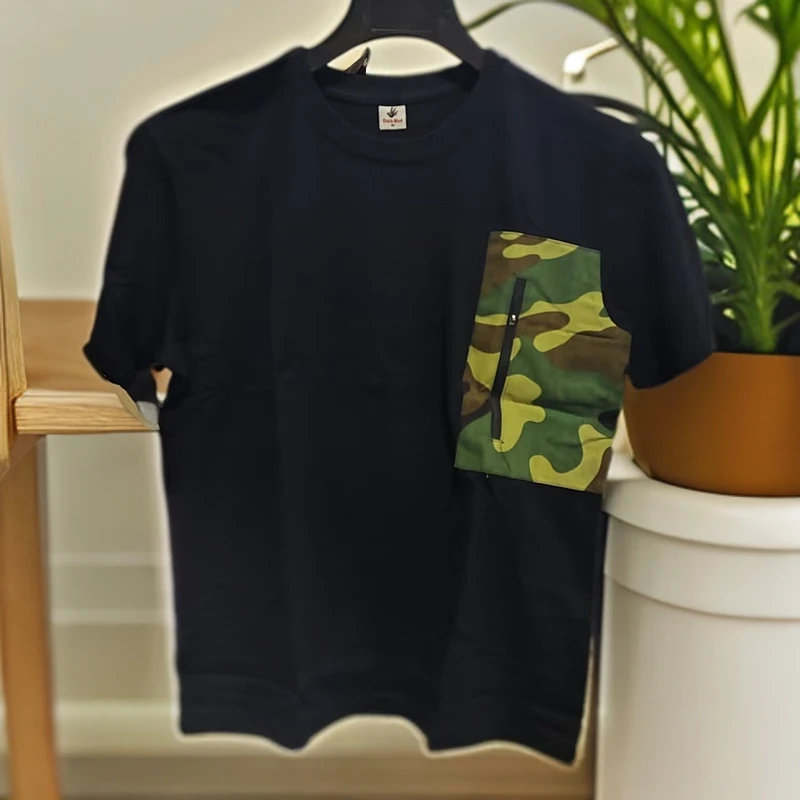 A/503812潮流百搭舒适休闲拼接短袖T恤