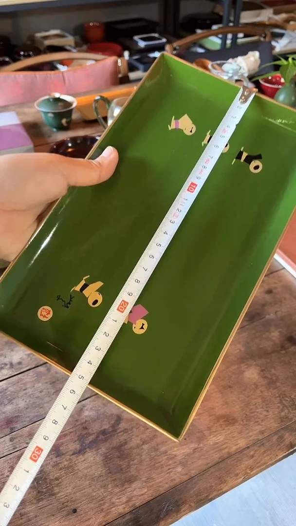 绿色漆盘25*15.5