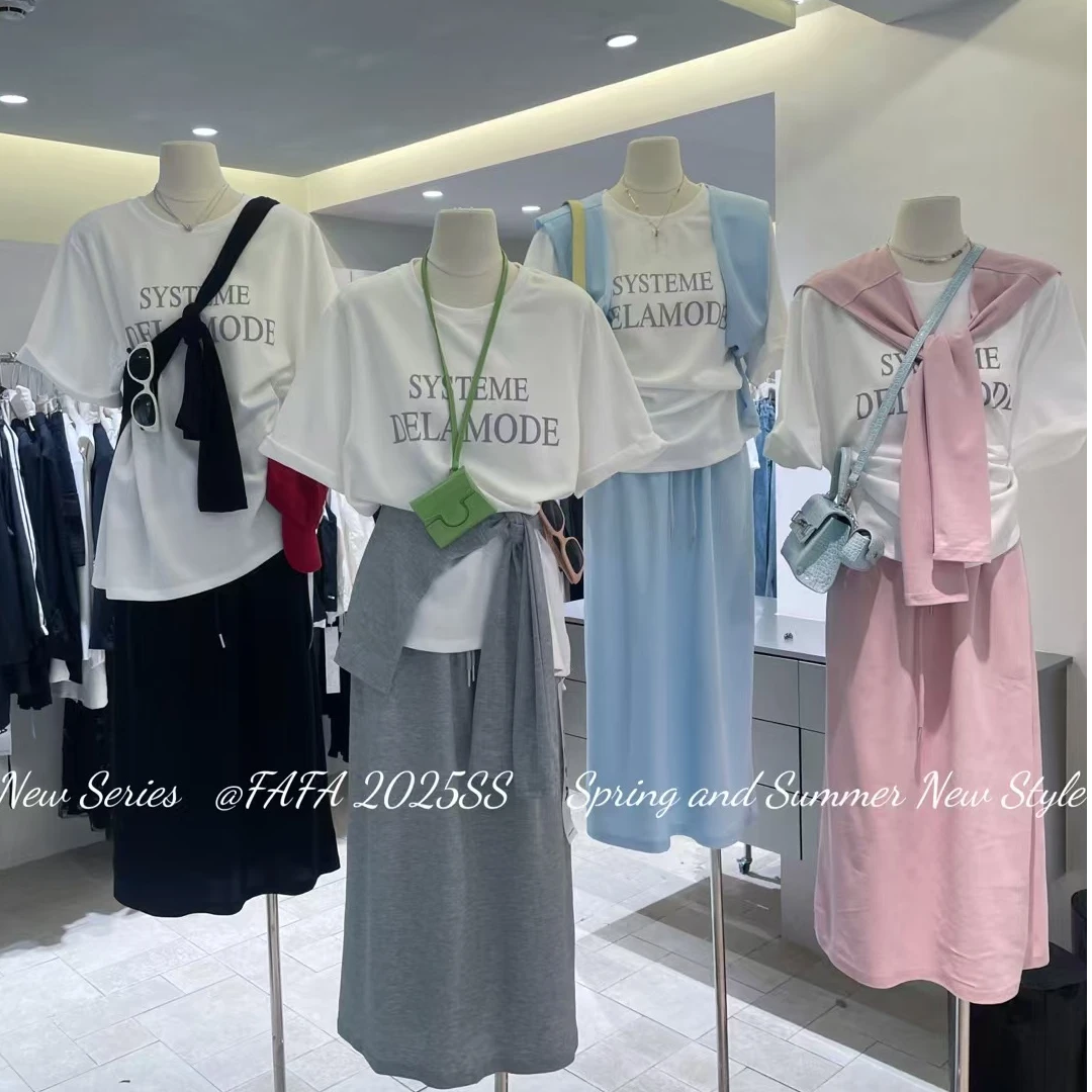 【fafa】胖mm韩系甜美披肩短袖三件套#6393