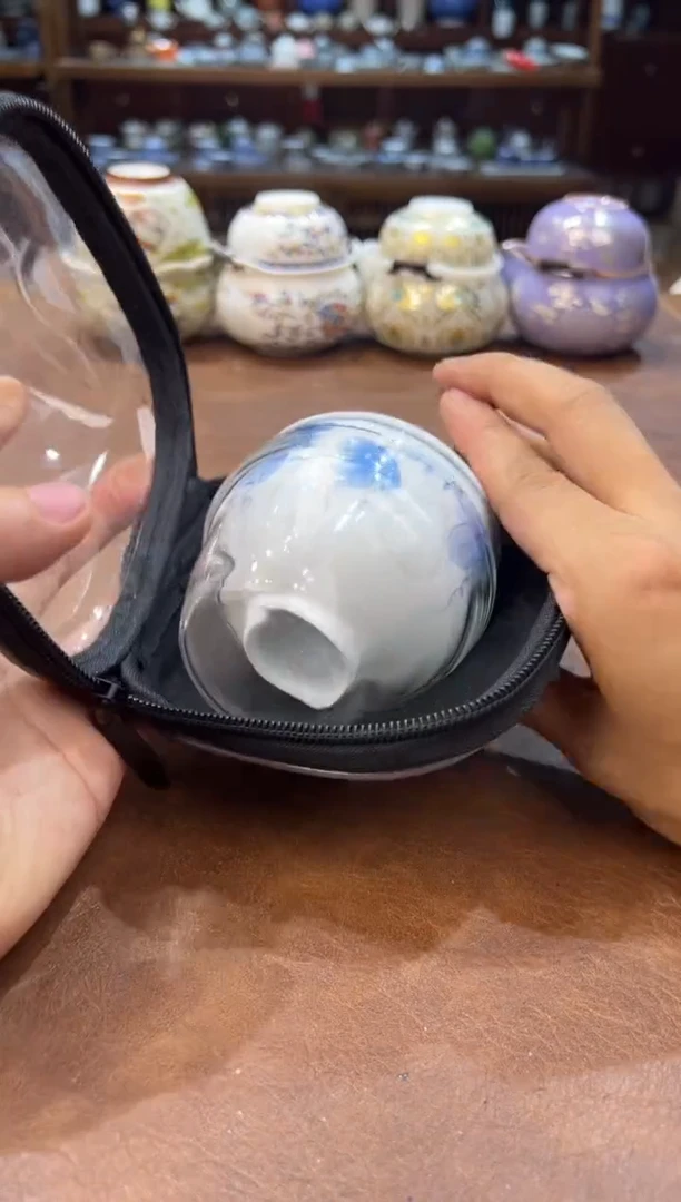 真的很便宜超好看会开片的旅行茶具