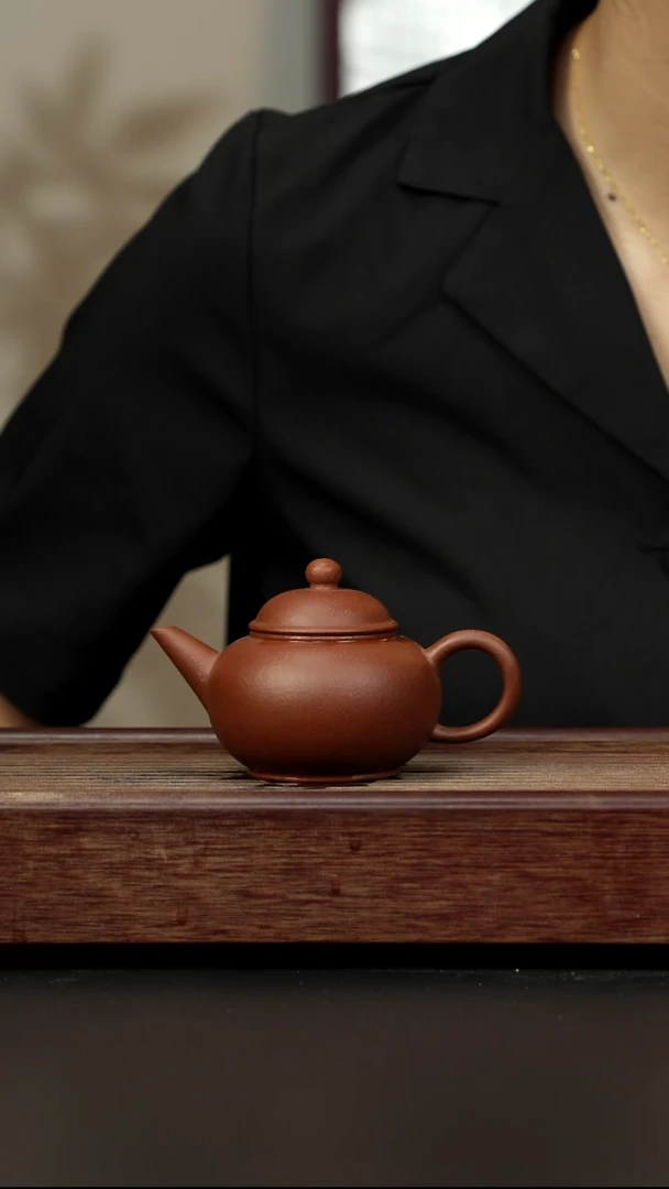 紫砂茶壶红降坡 水平 全手工