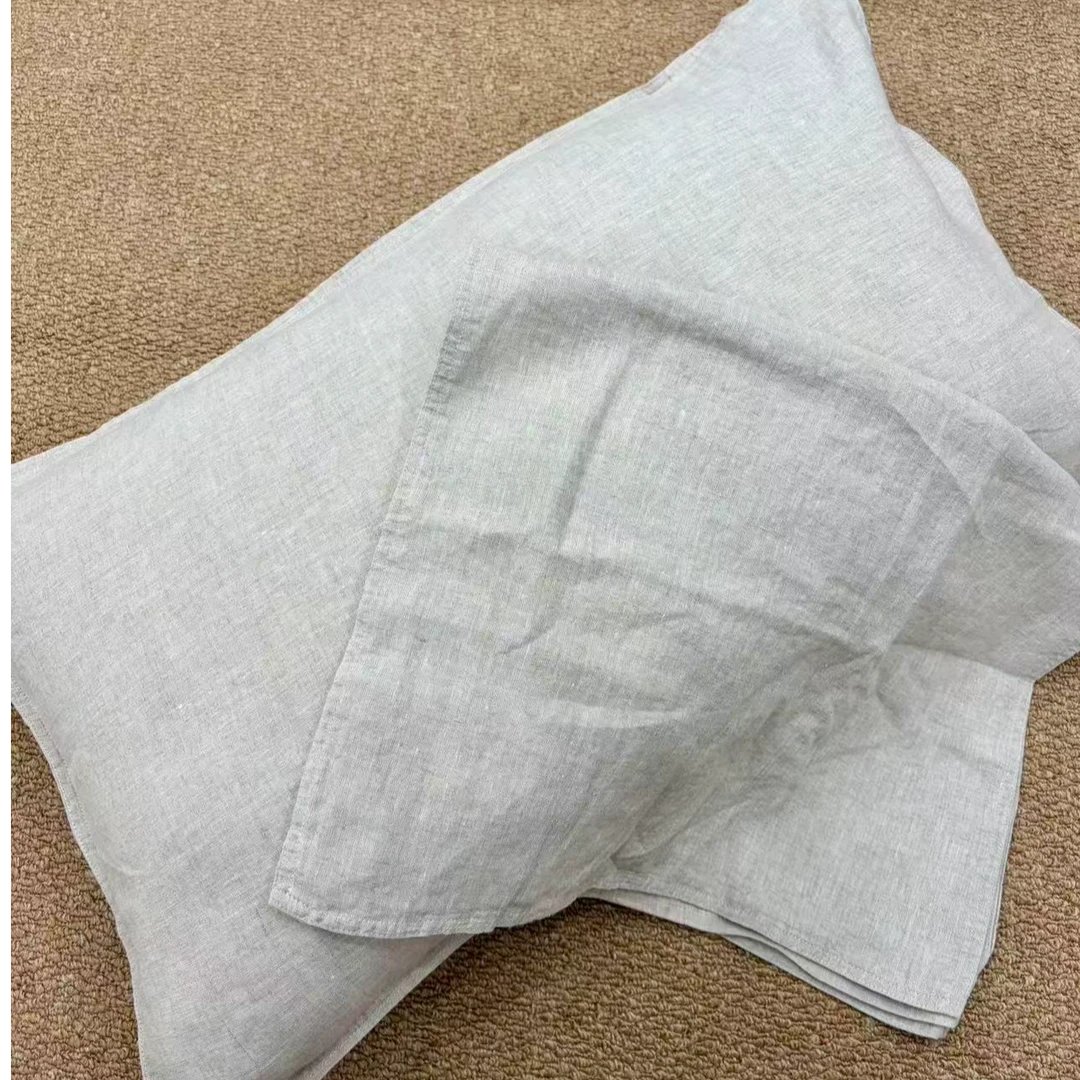 【亚麻雨露麻枕套】复古轻奢纯色 透气干爽 唯美雅致（缝纫微瑕）