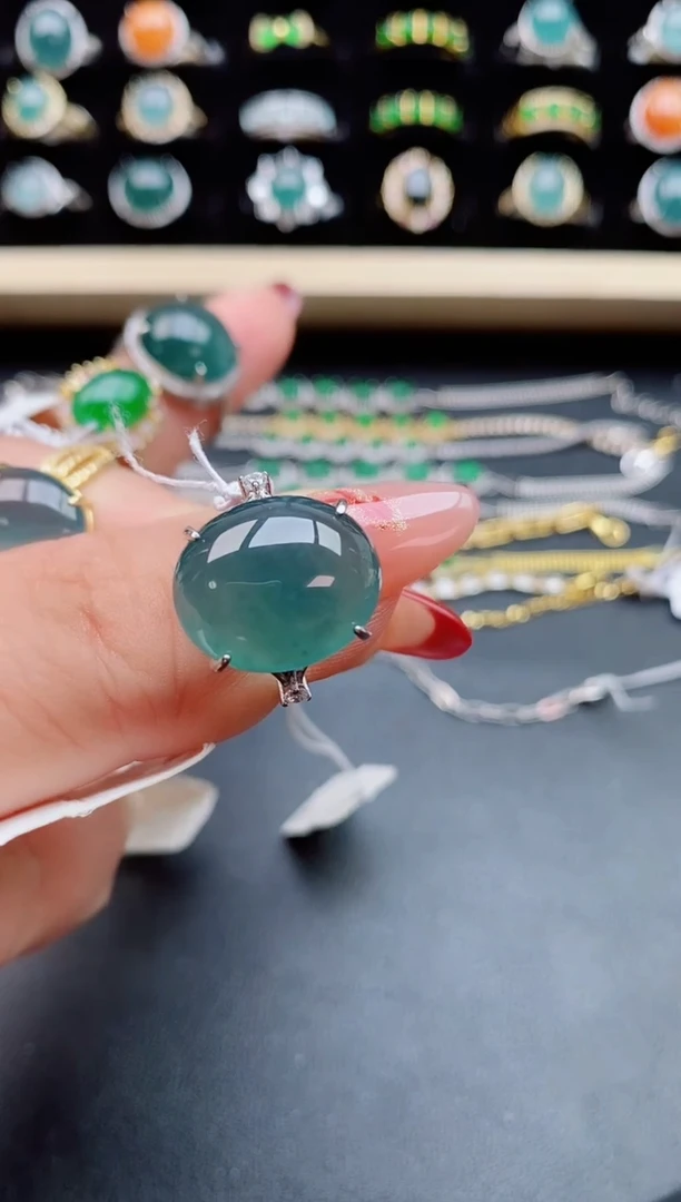 【闪购商品】翡翠戒指银S925镶嵌5080580